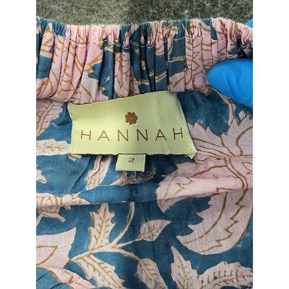 HANNAH ARTWEAR Chloe Floral Cross Back Maxi Dress Pink Blue Designer 2 US M - Picture 4 of 5